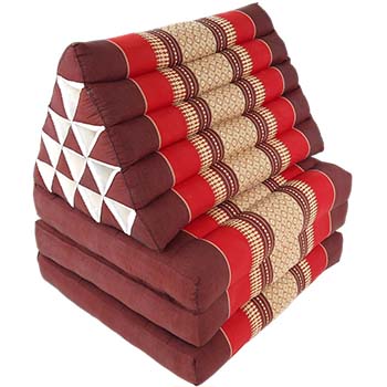 Extra high triangle pillow with three fold out pads