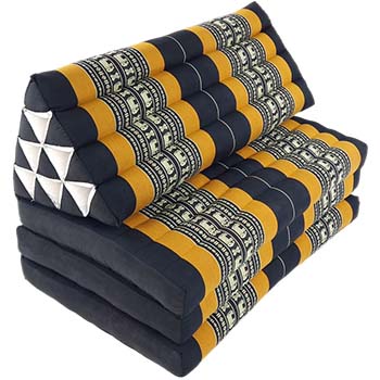 Extra wide triangle pillow with three fold out floor pads