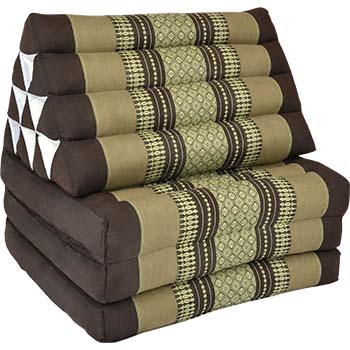 Triangle pillow with three foldable cushions