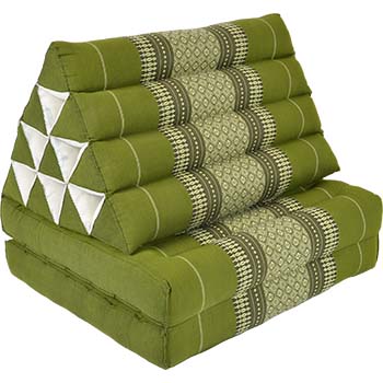 Triangle pillow with two fold out cushions